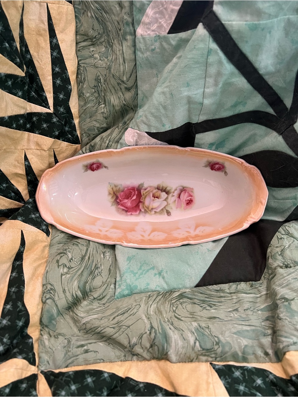 Antique Leuchtenburg Germany Porcelain Trinket Tray or Celery Relish Dish